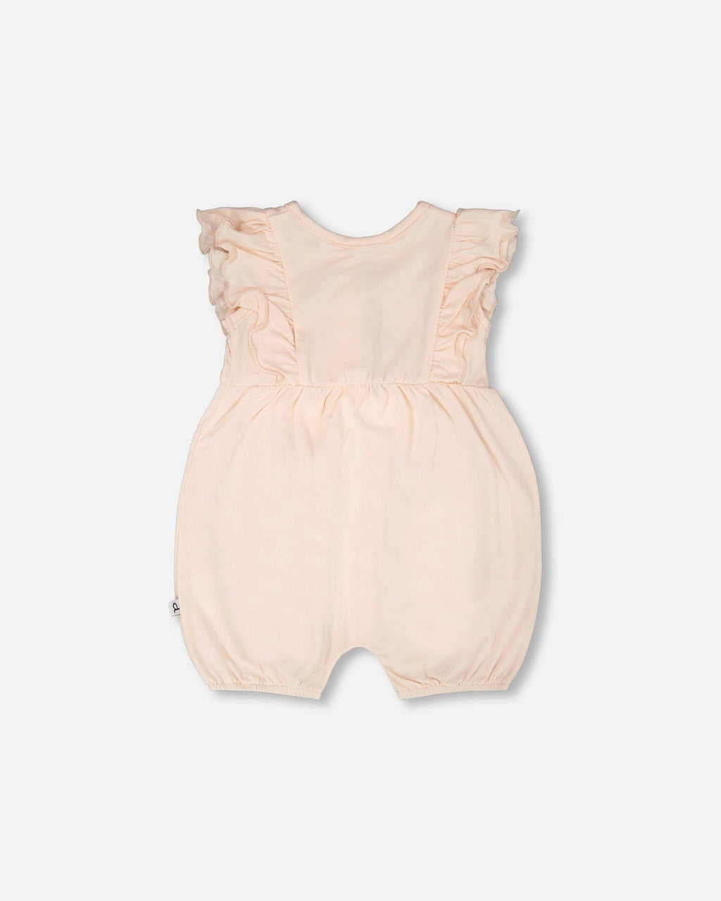 Organic Cotton Jersey Romper With Frills Peach-1