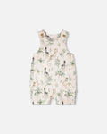 Organic Cotton Jersey Romper Beige Zebra Print