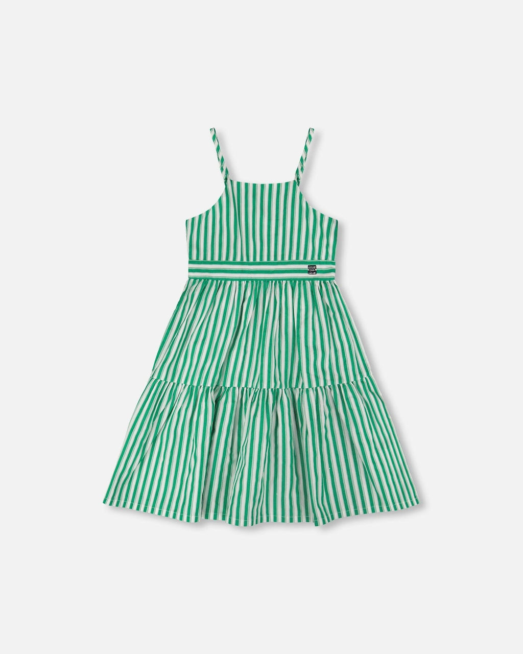Cotton Sundress Green Stripes