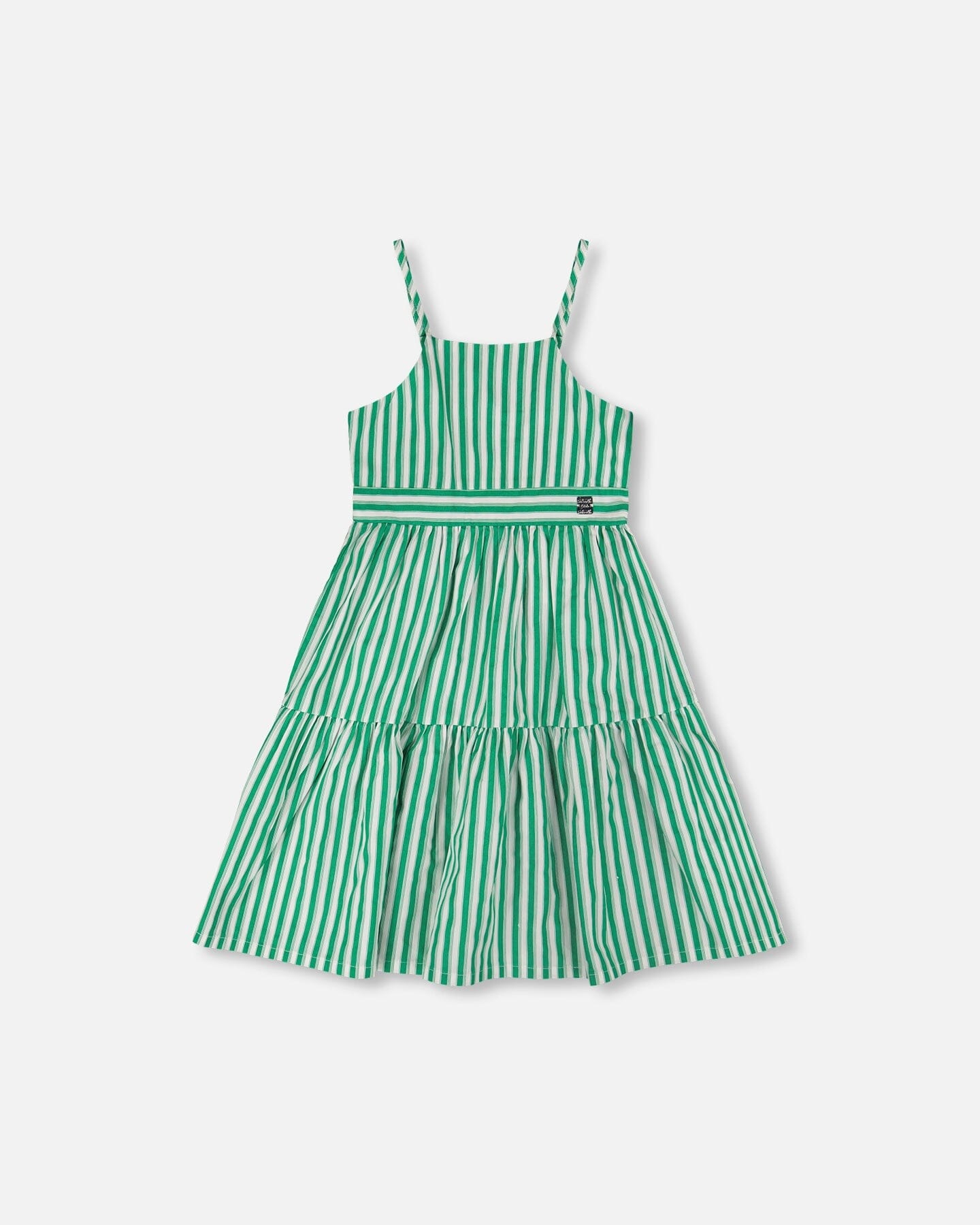 Cotton Sundress Green Stripes
