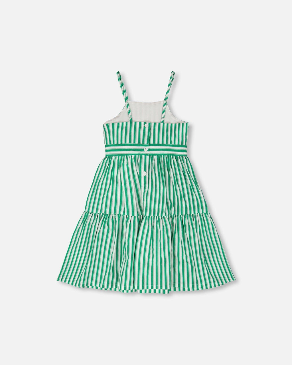 Cotton Sundress Green Stripes