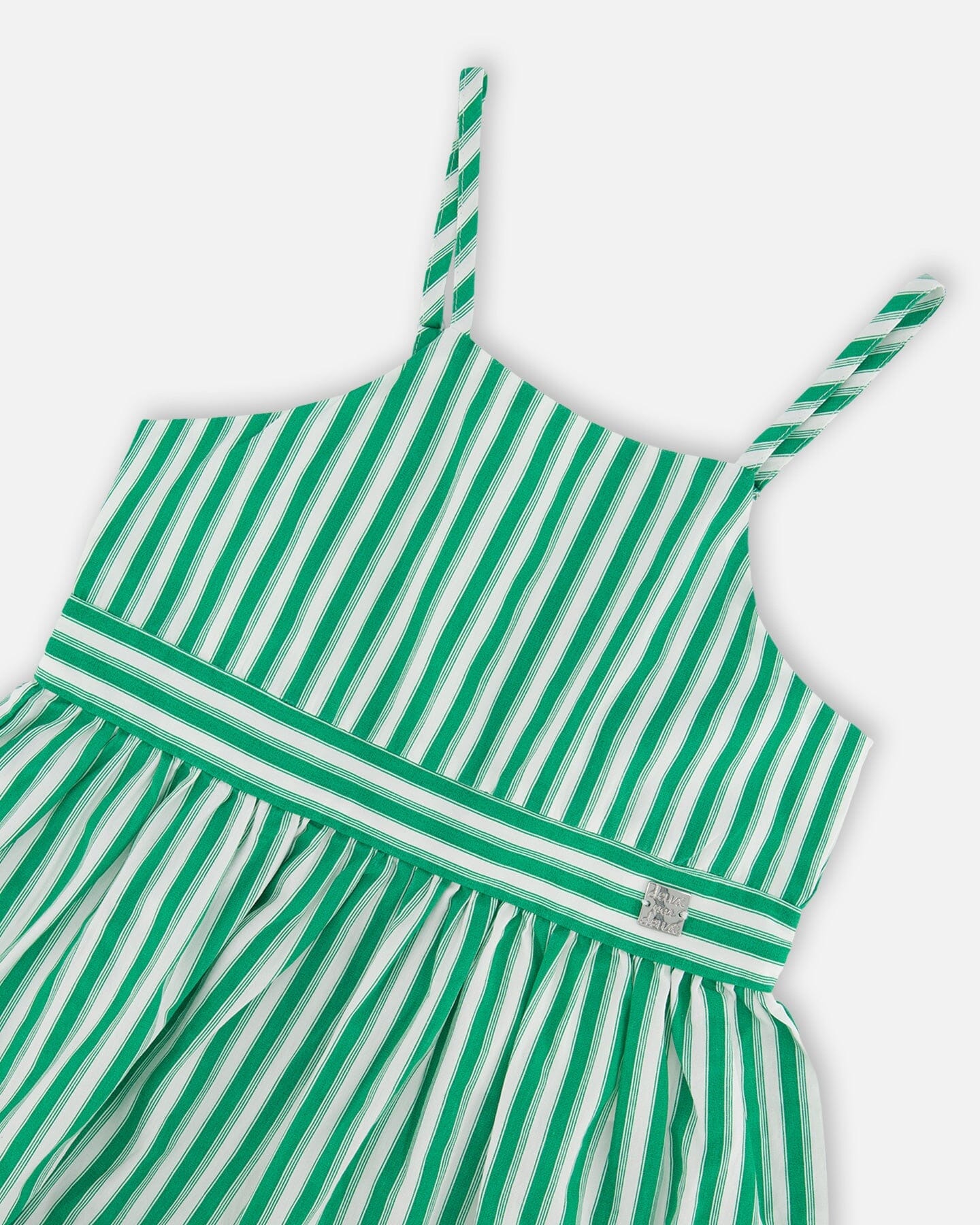Cotton Sundress Green Stripes