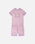 Organic Cotton Two-Piece Pyjama Set Purple Animal Print-0
