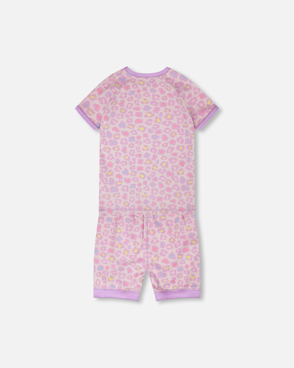 Organic Cotton Two-Piece Pyjama Set Purple Animal Print-2