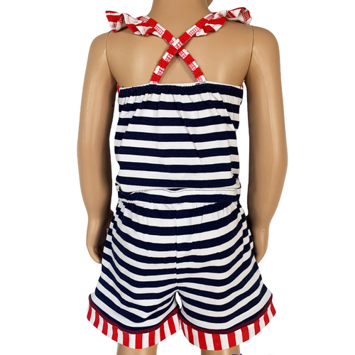 AnnLoren Girls Nautical Anchors Away Jumpsuit Summer Romper-1